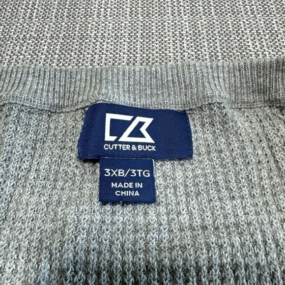 Cutter Buck Sweater Mens 3X‎ Big Grey Thermal Pullover Outdoors Base Layer - Picture 2 of 10